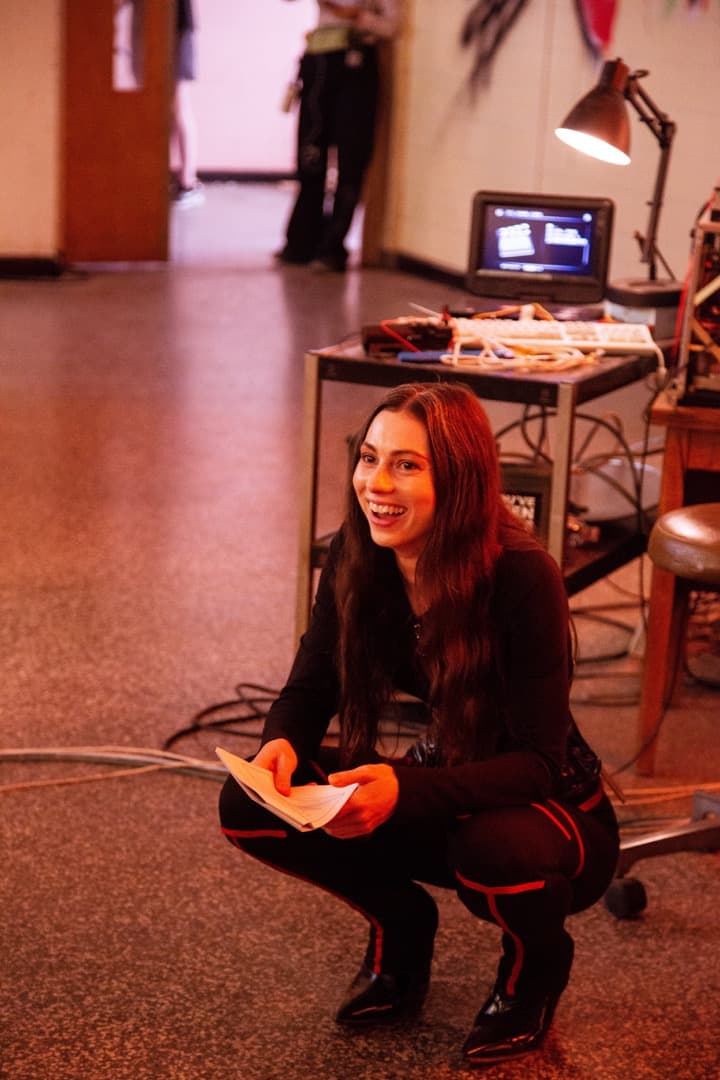 Behind the scenes photo 20 from Clone Cops production showing quinnlan ashe preparing for a scene